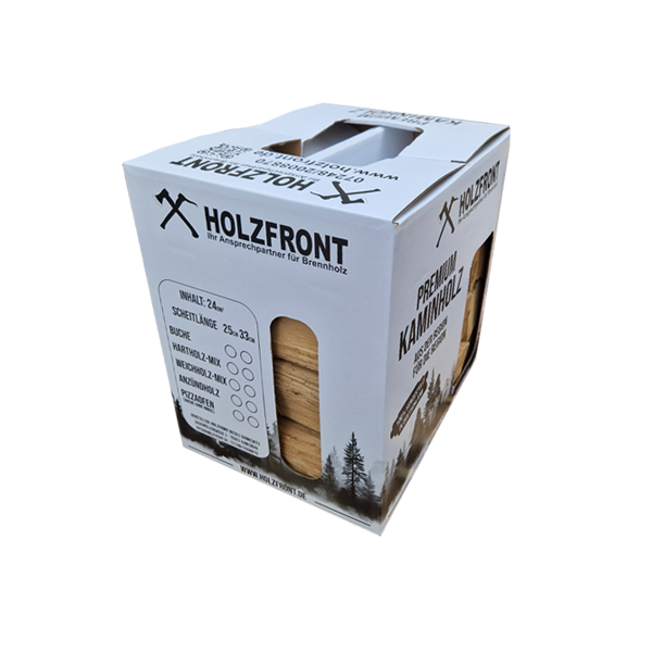 Brennholz im Karton