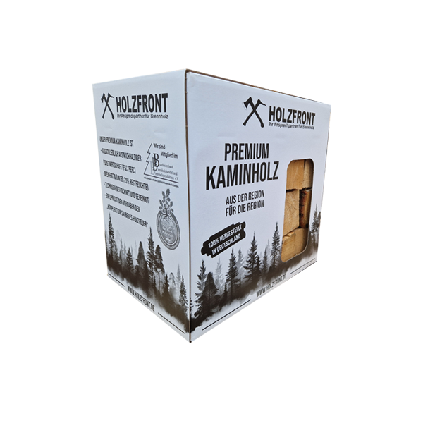 Brennholz im Karton